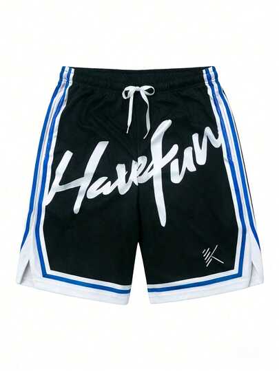 Short de sport d'été pour hommes, short de basketball à cordon de serrage, élastique, maille, séchage rapide, mi-cuisse