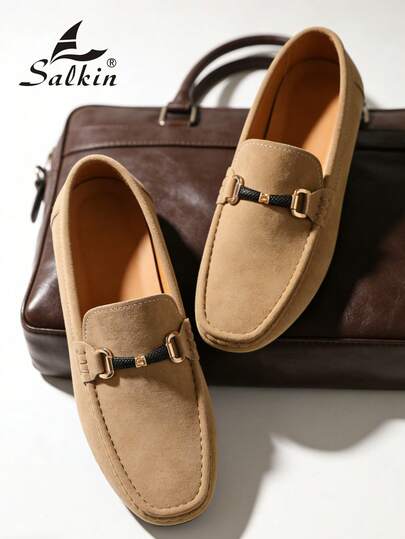 Salkin Mocassins mode homme, couleur unie , chaussures souples et confortables, antidérapantes, résistantes à l'usure, polyvalentes pour casual, affaires, remise de diplôme, mariage, printemps/été/automne, grandes tailles, taille petite - veuillez command