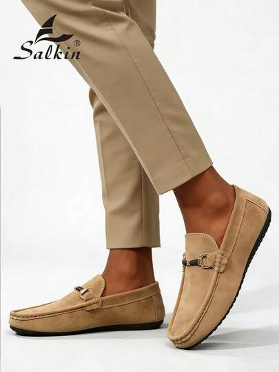 Salkin Mocassins mode homme, couleur unie , chaussures souples et confortables, antidérapantes, résistantes à l'usure, polyvalentes pour casual, affaires, remise de diplôme, mariage, printemps/été/automne, grandes tailles, taille petite - veuillez command