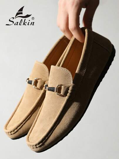 Salkin Mocassins mode homme, couleur unie , chaussures souples et confortables, antidérapantes, résistantes à l'usure, polyvalentes pour casual, affaires, remise de diplôme, mariage, printemps/été/automne, grandes tailles, taille petite - veuillez command