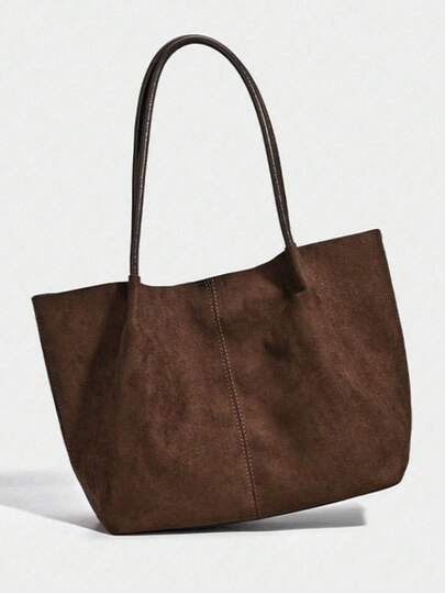 Sac à bandoulière et sous-bras pour femme, grande capacité, style vintage couleur café, nouveau printemps 2026, pour le travail et les déplacements