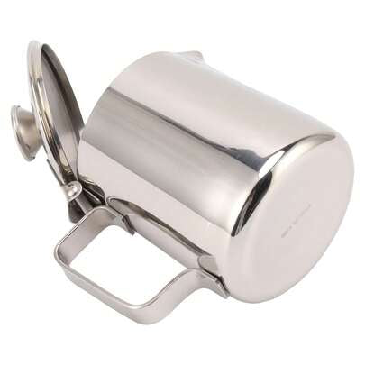 Pichet à mousser le lait en acier inoxydable, pichet à cappuccino, récipient à mousse de café avec couvercle 600 ml, accessoires de service à café
