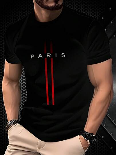 T-shirt homme décontracté à col rond - Haut d'été à manches courtes, couleur unie, lavable en machine, coupe classique, idéal pour une tenue décontractée, streetwear, été.