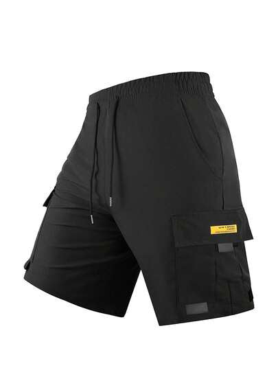 Short cargo pour homme, taille élastique, séchage rapide, léger, short de travail décontracté avec poches zippées, convient pour la randonnée, respirant et confortable toute la journée