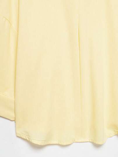 Blouse décontractée polyvalente pour femmes YROOE, minimaliste/décontractée-chic/quotidienne/élégante, chemise légère à col ample et manches longues - jaune clair, de l'été au travail, du travail au week-end