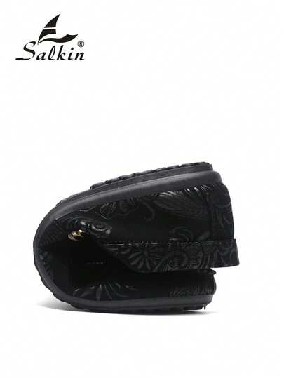 Salkin Mocassins classiques de créateur pour hommes, sens de luxe abordable. Imprimé cachemire sur , mocassins à enfiler. Chaussures doux pour hommes, chaussures sociales d'affaires pour gentlemen. Chaussures de fête, de mariage, de bureau quotidien pour