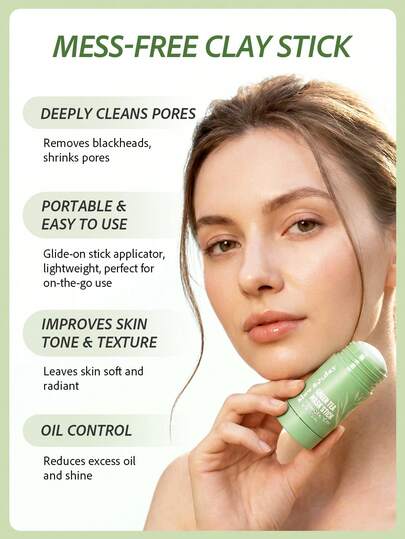 Bâton de masque au thé vert SlowSunday, avec extrait de thé vert, kaolin et autres extraits de plantes, nettoie en profondeur, resserre les pores, équilibre le sébum, léger et portable, applicateur en bâton facile à utiliser, soins de la peau coréens, con