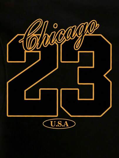 6 pièces/set Ensembles de t-shirts graphiques et shorts décontractés et à la mode pour tout-petits garçons, avec le numéro 23, silhouette de joueur de basket-ball, éclaboussures, imprimés de lettres, pour un port confortable au quotidien