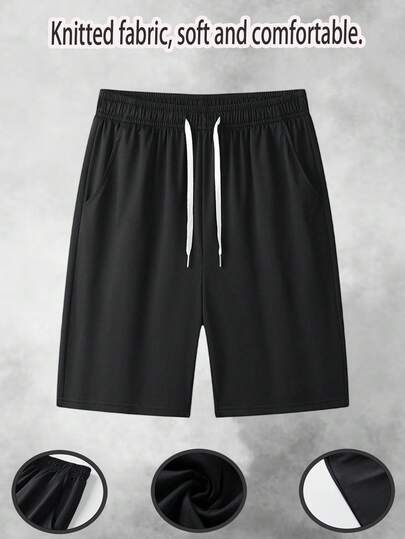 Shorts décontractés en tricot doux pour hommes, shorts de sport légers d'été convenant pour le fitness, la course et les activités de plein air