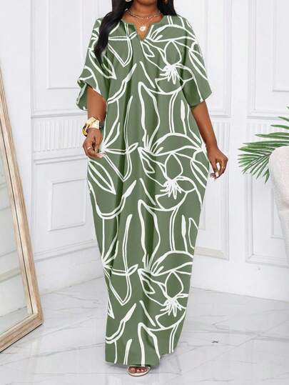 Robe caftan élégante en bleu marine tressée, adaptée aux saisons printemps, été, automne et hiver, grande taille