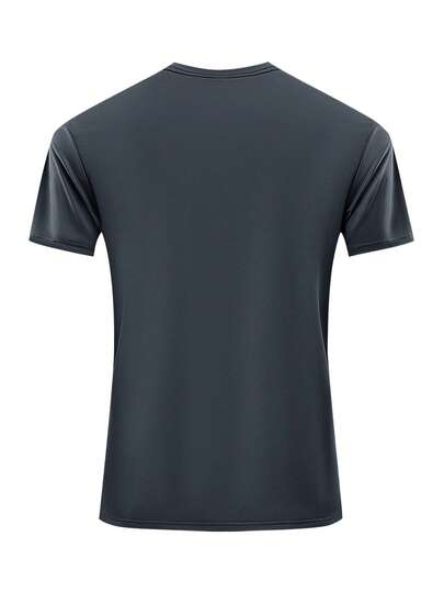 Manfinity Roughcore T-shirt décontracté à col rond et manches courtes avec imprimé lion pour hommes