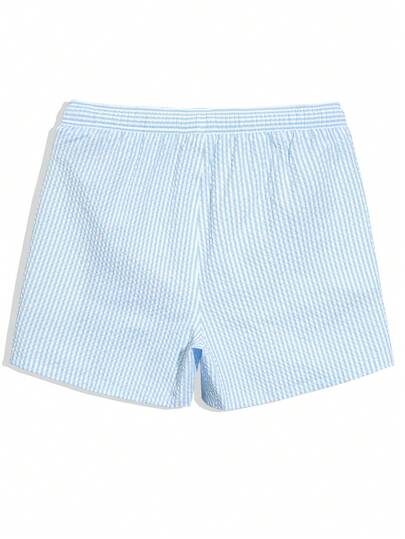 CoralVoy Short de plage décontracté à imprimé rayé pour hommes, vacances