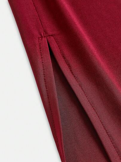 Robe moulante élégante pour jeune fille, couleur bordeaux unie, décoration florale 3D, épaule asymétrique, plissée, longue, pour dîner et soirée d'été, marron