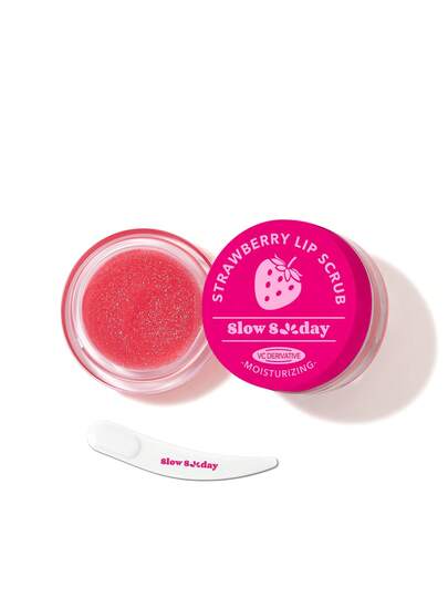 Gommage pour les lèvres à la fraise Slow Sunday, hydratant, revitalisant et exfoliant, peeling facial, bon choix pour les vacances, les essentiels de voyage, Halloween, convient pour les soins des lèvres en été