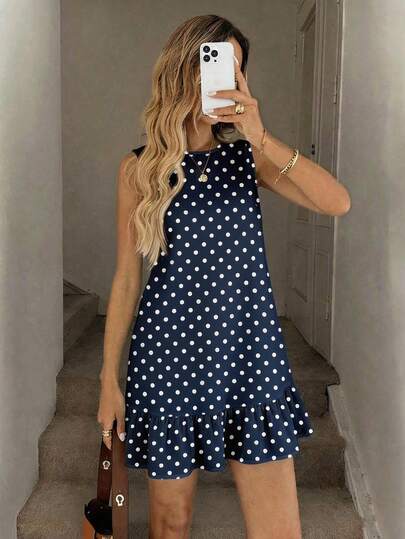 Easowa Robe mini imprimée pour femmes, convient pour le printemps et l'été