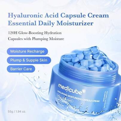 Medicube Hyaluronic Moisturizing Capsule Cream 55g - Crème Hydratante aux Capsules d'Acide Hyaluronique