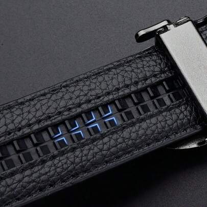 Ceinture à boucle automatique pour hommes, design de boucle en forme de lettre G, style décontracté chic, cadeau pour la Saint-Valentin, la Fête des Pères, la Fête des Mères, le vendredi