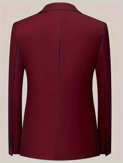 3 pièces Ensemble de costume formel pour hommes, comprenant une veste de costume à revers simple + un gilet assorti + un pantalon, convenant pour les mariages et les occasions professionnelles