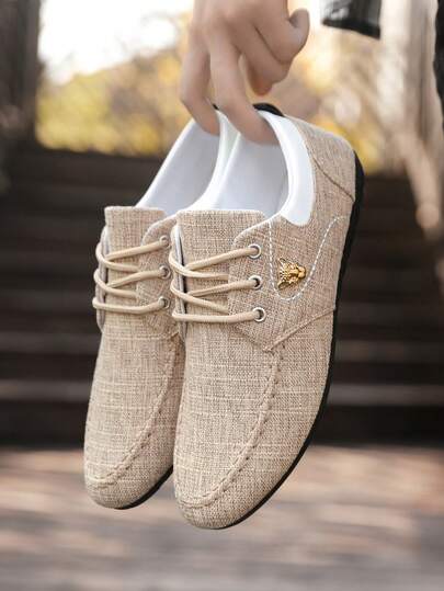 Chaussures en canevas respirantes pour hommes grande taille, mocassins confortables et décontractés, chaussures de conduite légères et polyvalentes