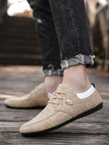 Chaussures en canevas respirantes pour hommes grande taille, mocassins confortables et décontractés, chaussures de conduite légères et polyvalentes