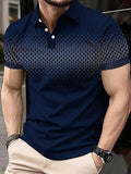 Manfinity Homme Polo décontracté à imprimé géométrique pour hommes, été