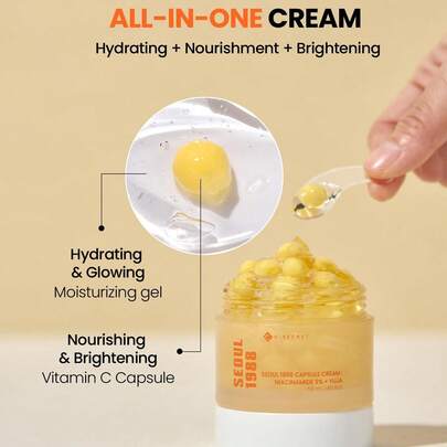 K-Secret – Crème capsule Seoul 1988 à la niacinamide 5 % et au yuja 50 ml