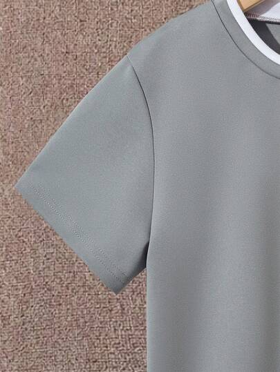 Vacaura T-shirt et short 2 en 1 avec lettres patchées pour préadolescents