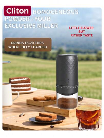 Moulin à café électrique portable à meule conique, moulin à grains sans fil rechargeable, 40 niveaux de mouture réglables, idéal pour espresso, cold brew, pour-over, cafetière à piston, moulin à café compact pour la maison et les voyages, noir