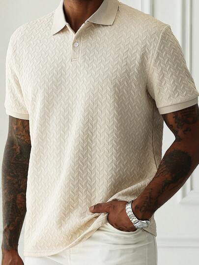HUEFORM Chemise polo simple à manches courtes avec col à revers, boutons devant, couleur unie de base. Porter au quotidien, convient pour le mari pour sortir