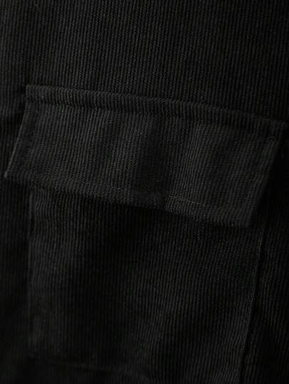Manfinity Homme Chemise décontractée à manches longues et poches de couleur unie pour hommes, automne, hiver
