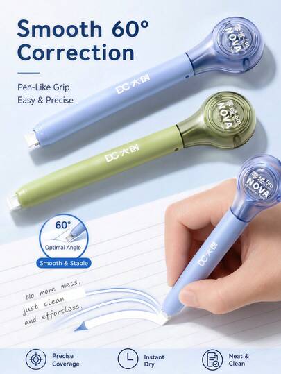 6pcs/Set Ruban correcteur de style stylo, Ruban correcteur de tableau blanc de couleur Morandi mignon, Ruban correcteur de tableau blanc de style stylo 6 couleurs, Fournitures scolaires de rentrée, Ruban correcteur ergonomique, Convient pour l'écriture et
