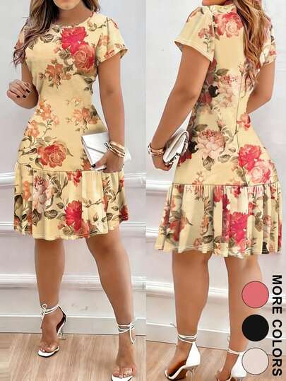 Nouvelle Arrivée Mode Printemps/Été Robe en Tissu de Soie de Lait Imprimé Numériquement, Tissu Frais Jaune Élégant