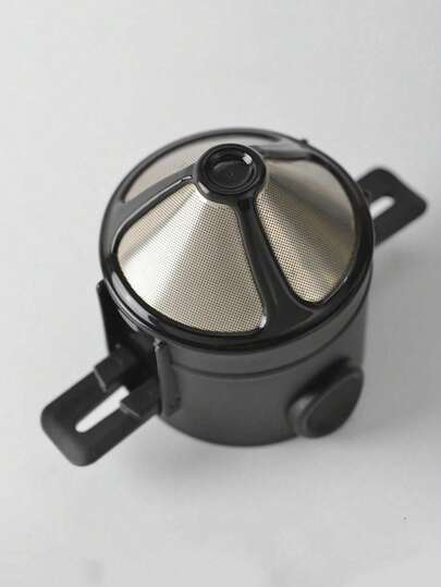 1 pièce Filtre à café réutilisable en acier inoxydable, cafetière à goutte sans papier, portable et pliable avec poignée, convient pour le camping en plein air et l'utilisation quotidienne au bureau à domicile