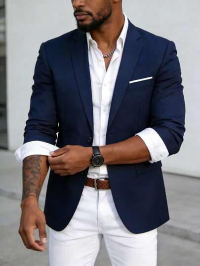 Vêtements pour hommes printemps/automne, costume élégant décontracté pour affaires, banquet et fête, tissu durable, coupe slim avec poches à rabat, cadeau pour hommes