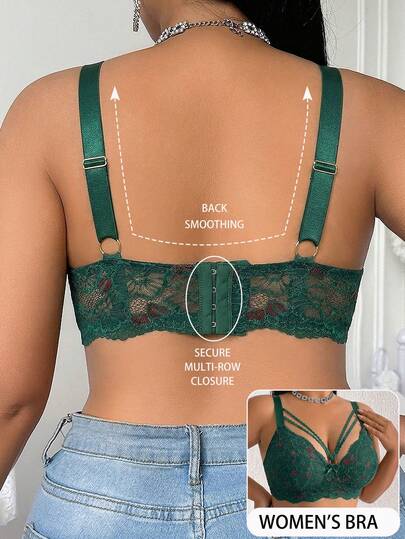 DesireSculpt 1 pièce Soutien-gorge sans armatures en dentelle grande taille