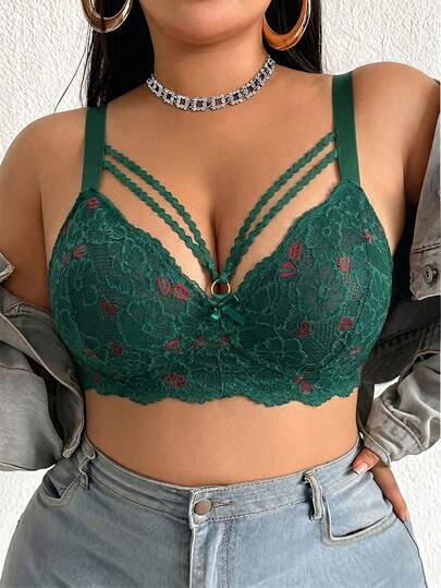 DesireSculpt 1 pièce Soutien-gorge sans armatures en dentelle grande taille