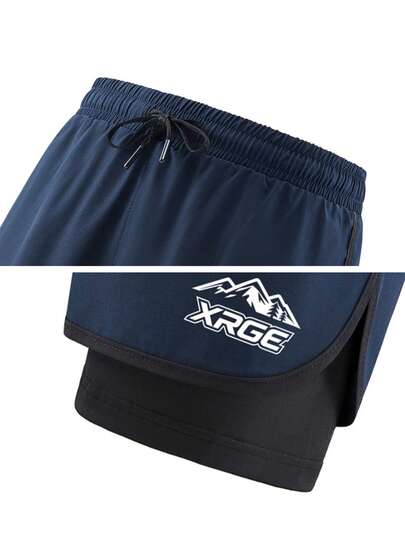 4 pièces Shorts de sport 2-en-1 pour hommes, shorts d'entraînement, shorts de course avec doublure anti-frottement
