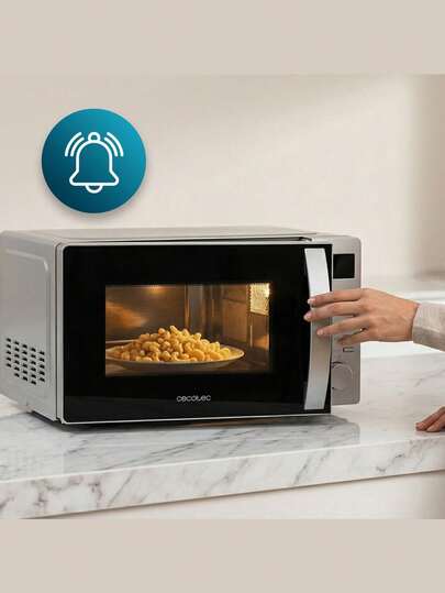 Micro-ondes Cecotec Proclean 5105 Silver avec Grill, 700W, 20L, Design Compact, Technologie 3DWave Efficace, 5 Niveaux de Puissance, Minuterie 30 min, Mode Décongélation, Écran avec Horloge, Avis Fin de Cuisson, Adaptable à Toute Cuisine, Multicolore