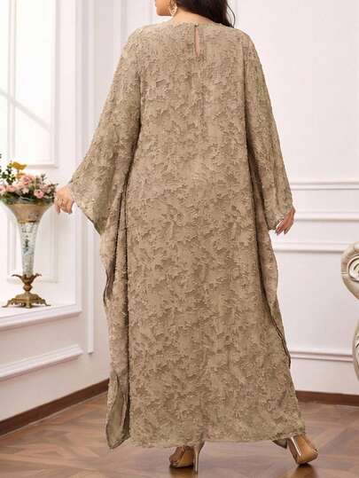 Al Najma Robe maxi femme grande taille de style turc, longue robe arabe traditionnelle
