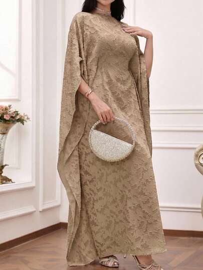 Al Najma Robe maxi femme grande taille de style turc, longue robe arabe traditionnelle