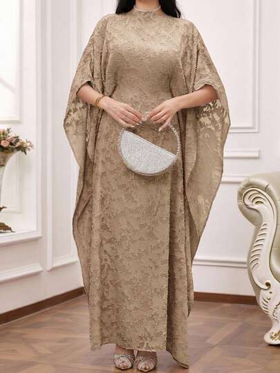 Al Najma Robe maxi femme grande taille de style turc, longue robe arabe traditionnelle