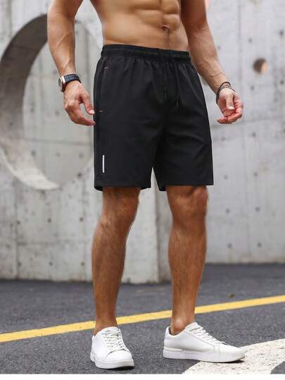 Shorts de sport à séchage rapide pour hommes, avec poches zippées, shorts bermuda d'entraînement décontractés, shorts de course respirants pour fitness et entraînement