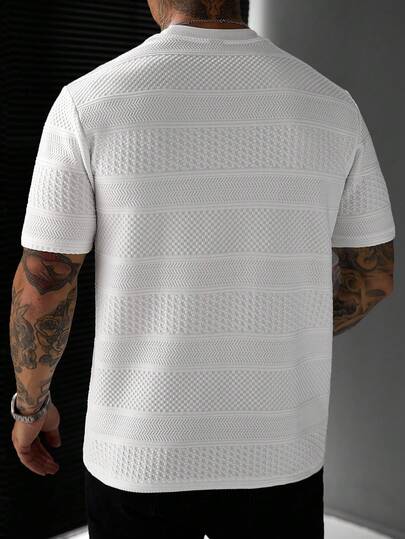 EGENSIO T-shirt à manches courtes décontracté et polyvalent pour homme, patchwork de couleurs, pour le port quotidien et les vacances