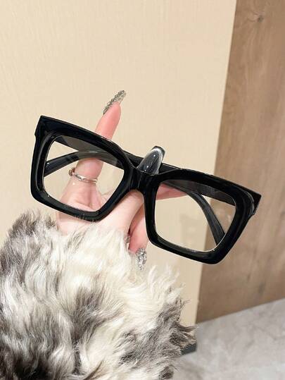 1 paire de lunettes unisexes rétro carrées et mignonnes avec verres transparents, accessoire Y2K