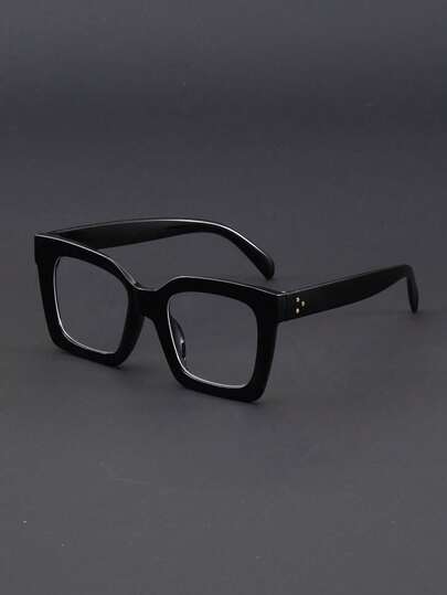 1 paire de lunettes unisexes rétro carrées et mignonnes avec verres transparents, accessoire Y2K