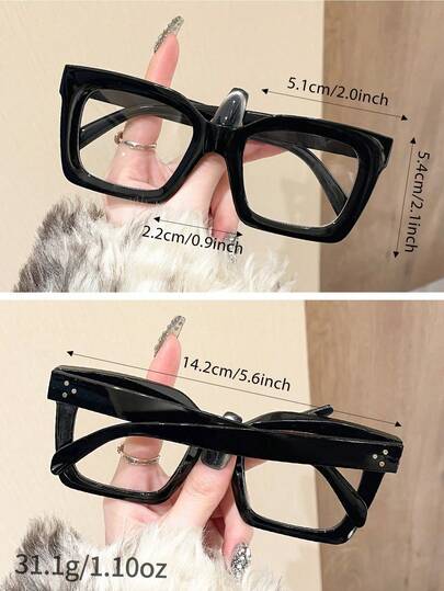 1 paire de lunettes unisexes rétro carrées et mignonnes avec verres transparents, accessoire Y2K
