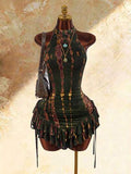 Amplova Robe mini avec taille cintrée, ourlet asymétrique et volants