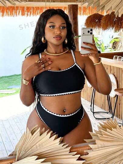 Slaydiva 2026 Nouvel ensemble de maillot de bain 2 pièces grande taille, tenue de plage d'été pour femmes