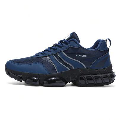 Chaussures de sport pour hommes 2026 dernier modèle bleu semelle épaisse baskets Épais augmentant la hauteur absorbant les chocs surface en maille respirante chaussures de sport streetwear polyvalentes chaussures pour hommes cuir PU épissure en maille cha
