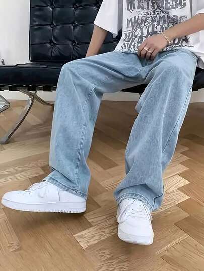 Jeans grande taille pour hommes, pantalon en denim décontracté ample, style polyvalent pour toutes les saisons